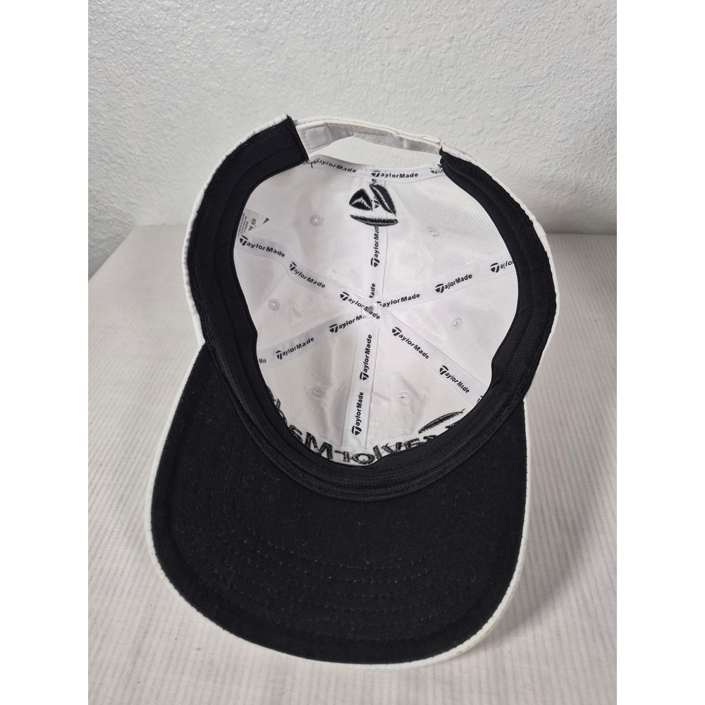 TaylorMade Golf Performance Adjustable Hat White Black Logo Mens Baseball Cap - Picture 6 of 9
